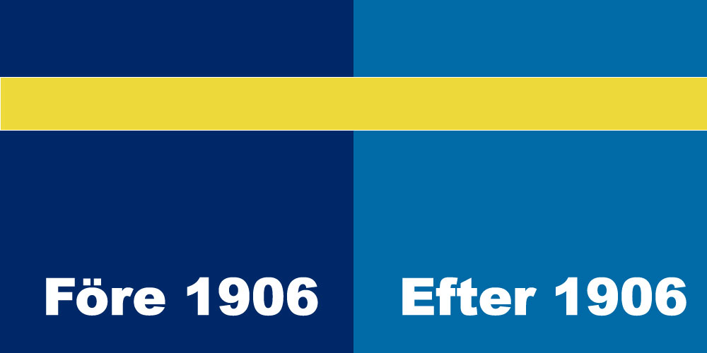 Sveriges flaggas färger före och efter 1906